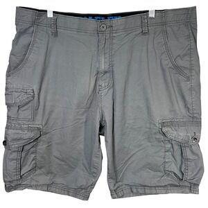 IRON FLEX Mens Gray Cargo Shorts Size 40 Cotton Spandex Utility Pockets Casual